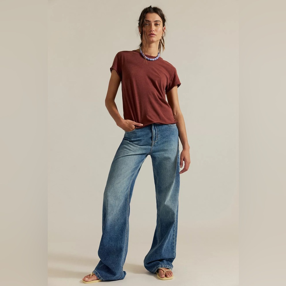 We the Free Tinsley Baggy Mid Rise Straight Leg Jean